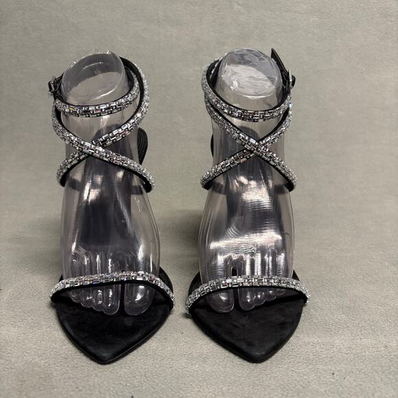 JLO Jennifer Lopez  xREVOLVE Star Sandal Heels in Black Size 8.5 - Picture 5 of 12